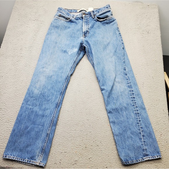 GAP Straight Jeans Mens 33x32 Blue Denim Easy Fit Streetwear Mid Rise Outdoor - Picture 1 of 8